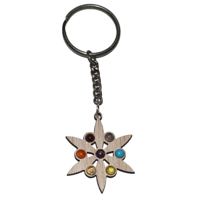 Caltic Flower Seven Chakra Keyring
