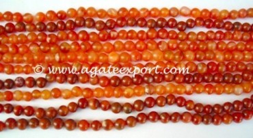 Red Carnellian Round Beads