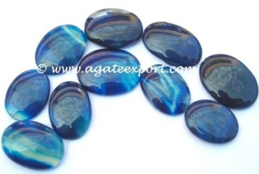 Blue Onyx Oval Beads