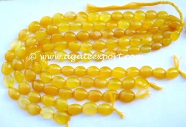 Yellow Onyx Almond Shape Beads