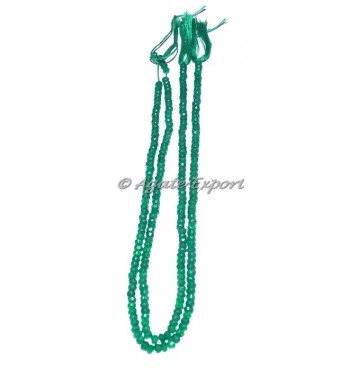 Green Onyx Faceted Gemstone Rondelle Beads