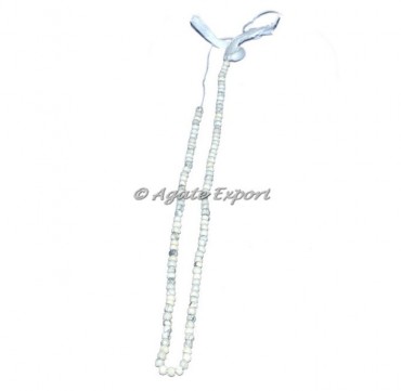 Howlite Faceted Rondelle Beads
