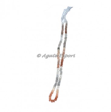 Multi Moon Stone Faceted Rondelle Beads