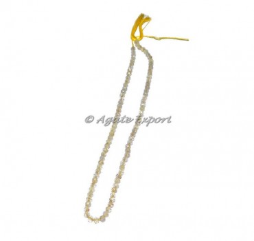 Light Citrine Faceted Rondelle Beads