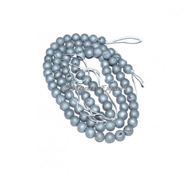 Silver Druzy Agate Beads