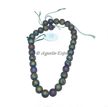 Rainbow Plated Druzy Gemstone Beads