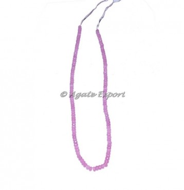 Pink Quartz Rondelle Jade Beads