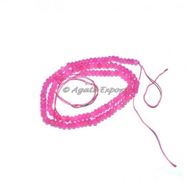Pink Rondelle Jade Beads