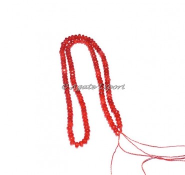 Red Rondelle Jade Beads