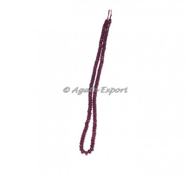 Ruby Faceted Rondelle Jade Beads
