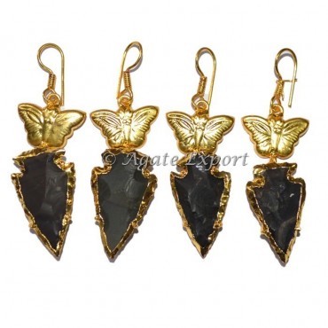 Butterfly Agate Arrowheads Earring
