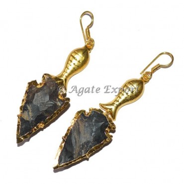 Fish Electroplated Arrowheads Earring