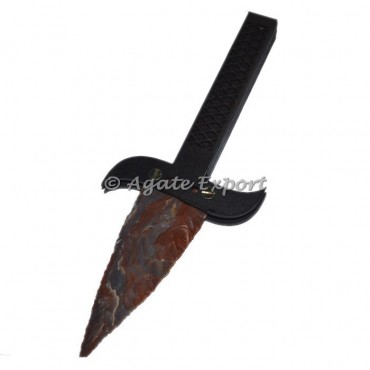 Wooden Made Agate Sward With Stone