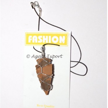 Akik English Agate Stone Al Wrap Arrowheads Neckla