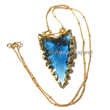 Sharp Edges Double Hook Glass Arrowheads Necklace