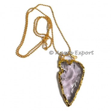 Light Purple Glass Arrowheads Necklace
