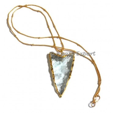 Aqua Glass Arrowheads Necklace