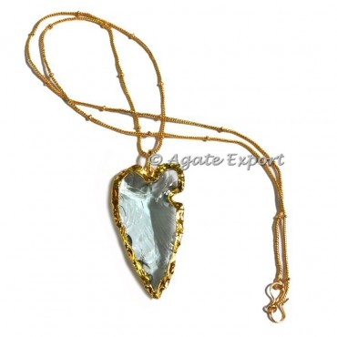 Aqua Heart Cut Arrowheads Necklace