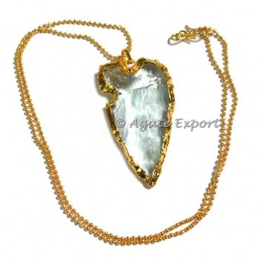 Aqua Heart Arrowheads Necklace