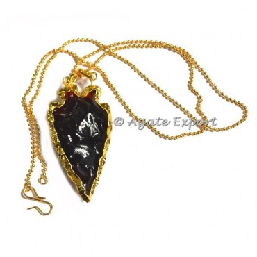Red Glass Arrowheads Necklace