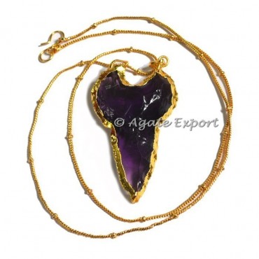 Amethyst Moon Shape Arrowheads Necklace