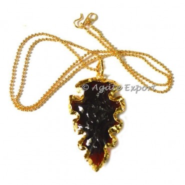 Sharp Edges Electroplated Arrowheads Necklace