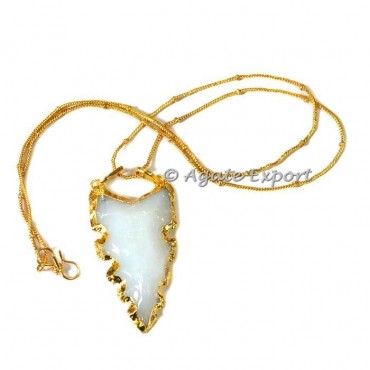 Opalite Classic Carved Arrowheads Necklace