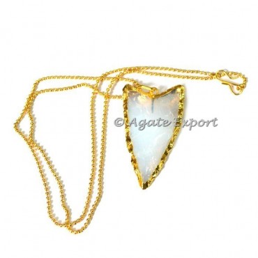 Opalite Glass Arrowheads Necklace