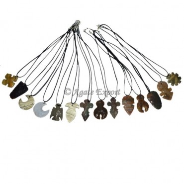 Mix Design Polished Arrowheads Necklace