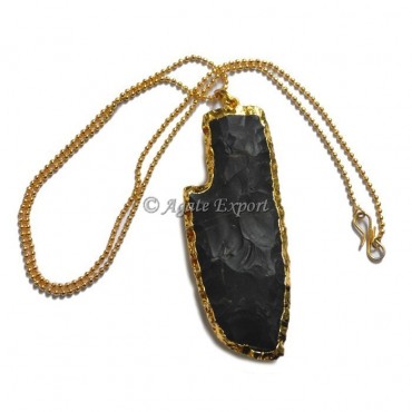 Agate Knife Arrowheads Necklace