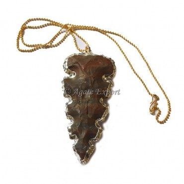 Silver Plated Accent Arrowheads Necklace