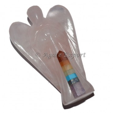 Rose Quartz Angel With Rocket Chakra Point