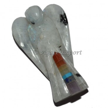 Rainbow Moonstone Angel With Rocket Chakra Point