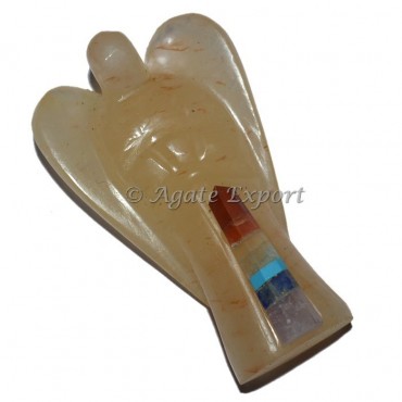Golden Quartz Angel With Rocket Chakra Point