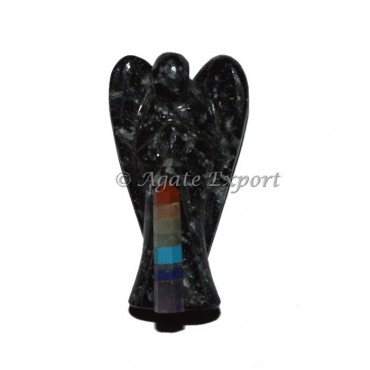 Obsidian Angel With 7 Chakra Pencil Point