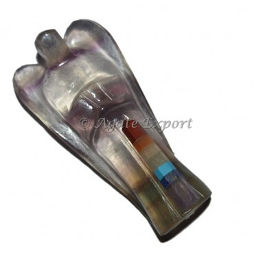 Multi Flourite Angel With Seven Chakra Point