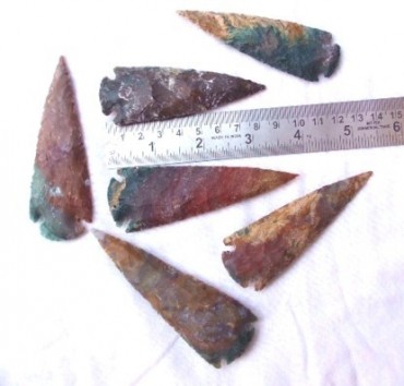 Hand Knapped Arrowheads 3.00 Inch to 3.50 Inch