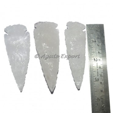 Crystal Quartz 3 Inch Agate Arrowheads