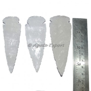 Crystal Quartz Inclusions 3 Inch Agate Arrowheads