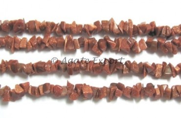 Gold Sunstone Chips Beads Strand