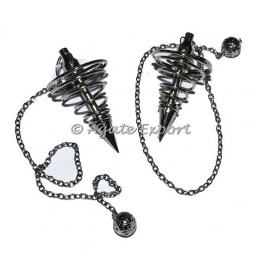 Black Small Spiral Metal Pendulums