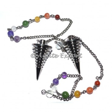 Open able Black Ball Metal Pendulums with Chakra Chain