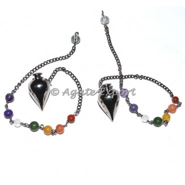 Ball Black Metal Pendulums with Chakra Chain