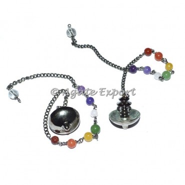 Chakra Chain With Mer-isis Black Metal Pendulums