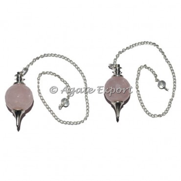 Rose Quartz Faceted Ball Pendulums