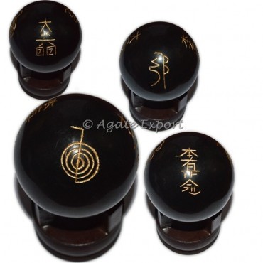 Black Agate Usai Reiki Sphere