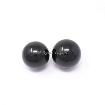 Black Agate Spheres.