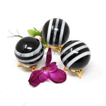 Bonded White And Black Agate Spheres