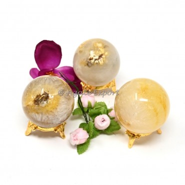 Yellow Agate Banded Spheres