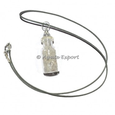 Crystal Quartz Chips Bottle Pendants
